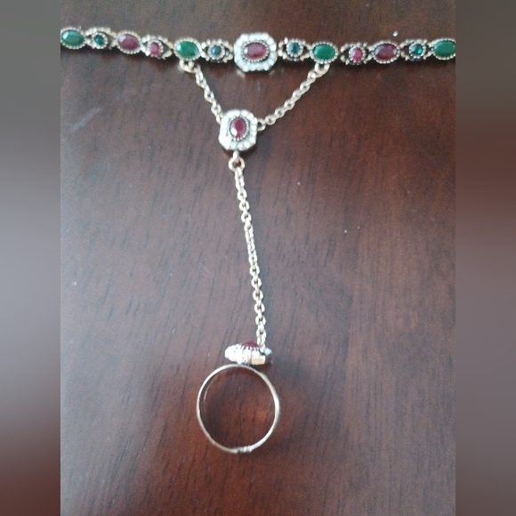 Turkish  Ruby Chain Bracelet & adjustable ring - Picture 6 of 8